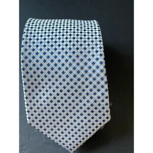 Mens Silk Tie Handmade 100% Silk Blue Geometric Career Office Dress Workwear